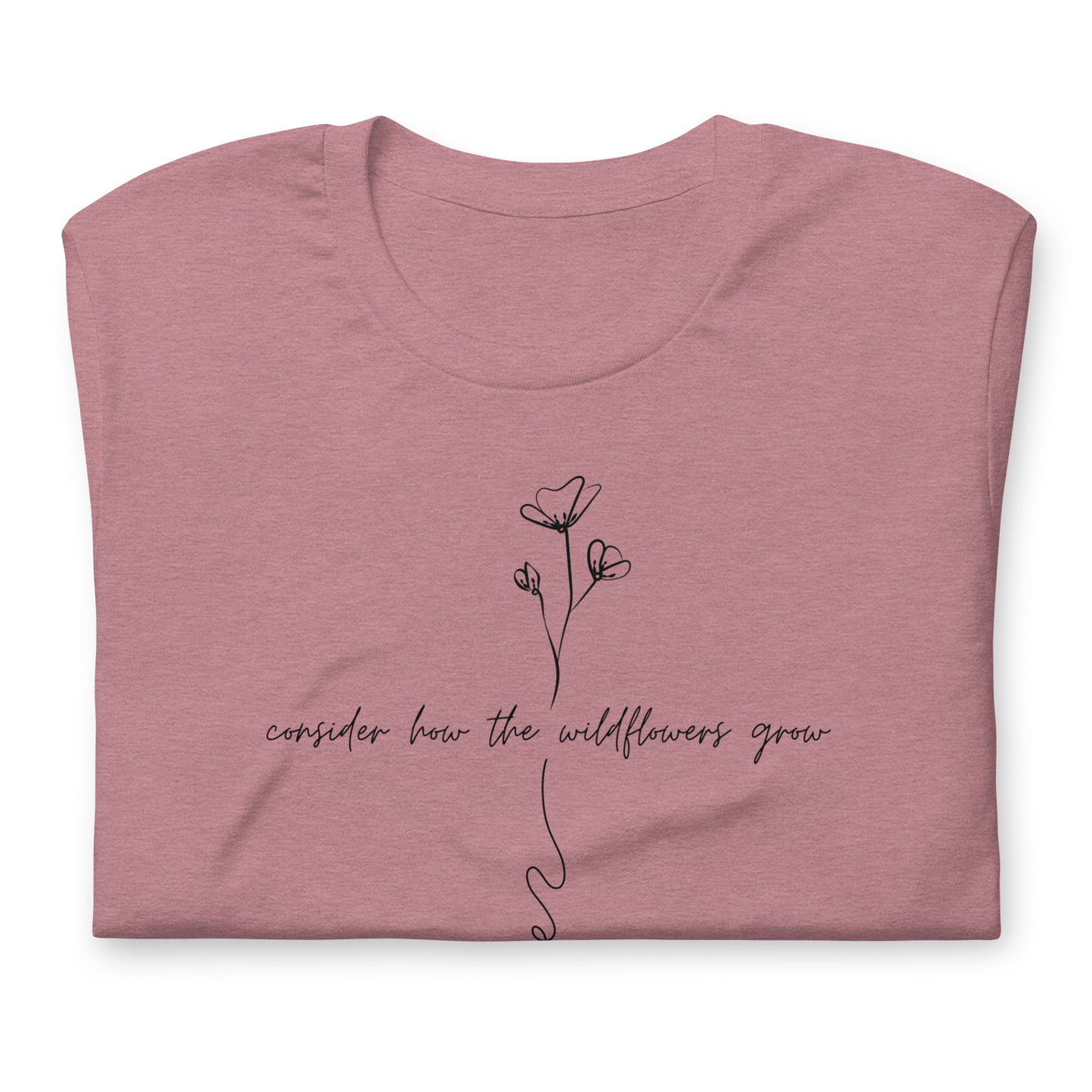 Consider How the Wildflowers Grow | Luke 12:27 Tee (Black Font)