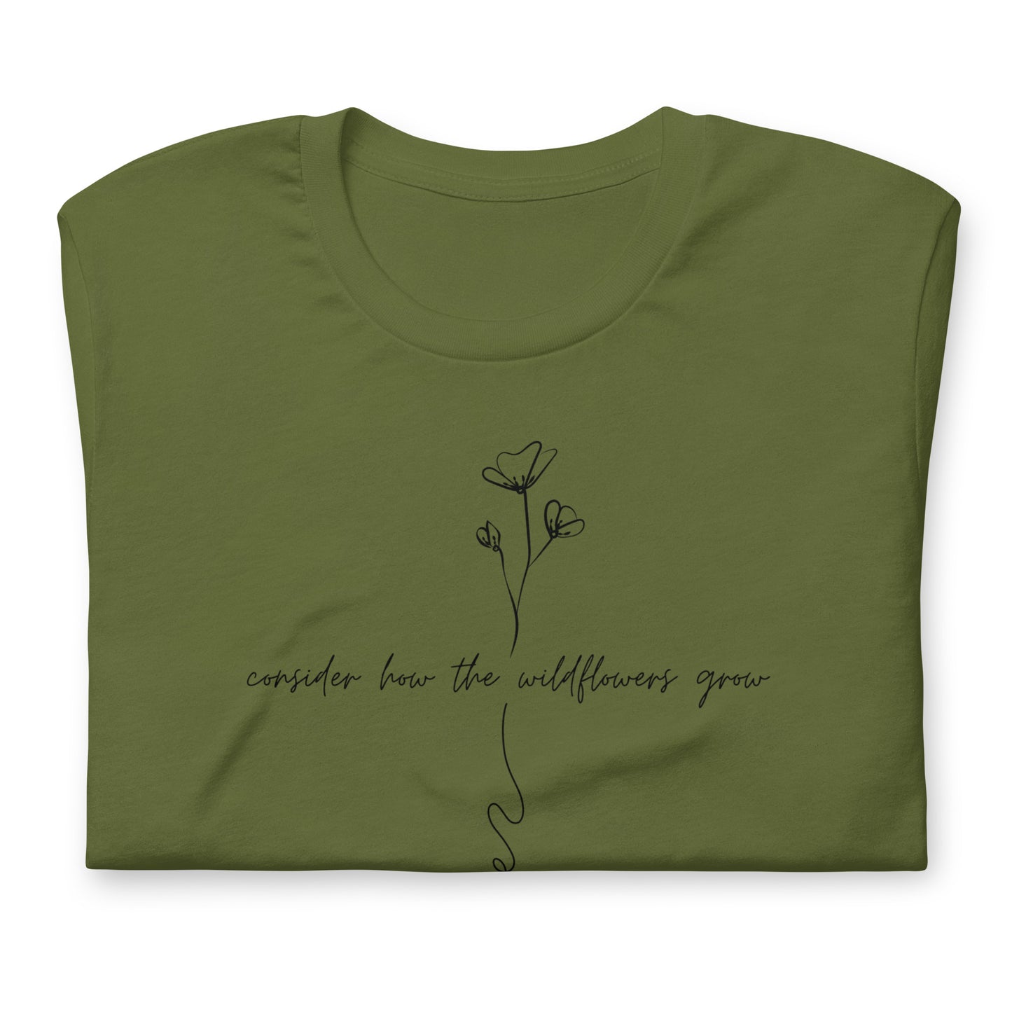 Consider How the Wildflowers Grow | Luke 12:27 Tee (Black Font)